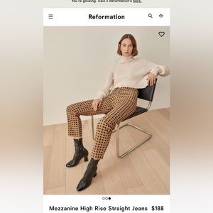 Reformation mezzanine high rise straight jean